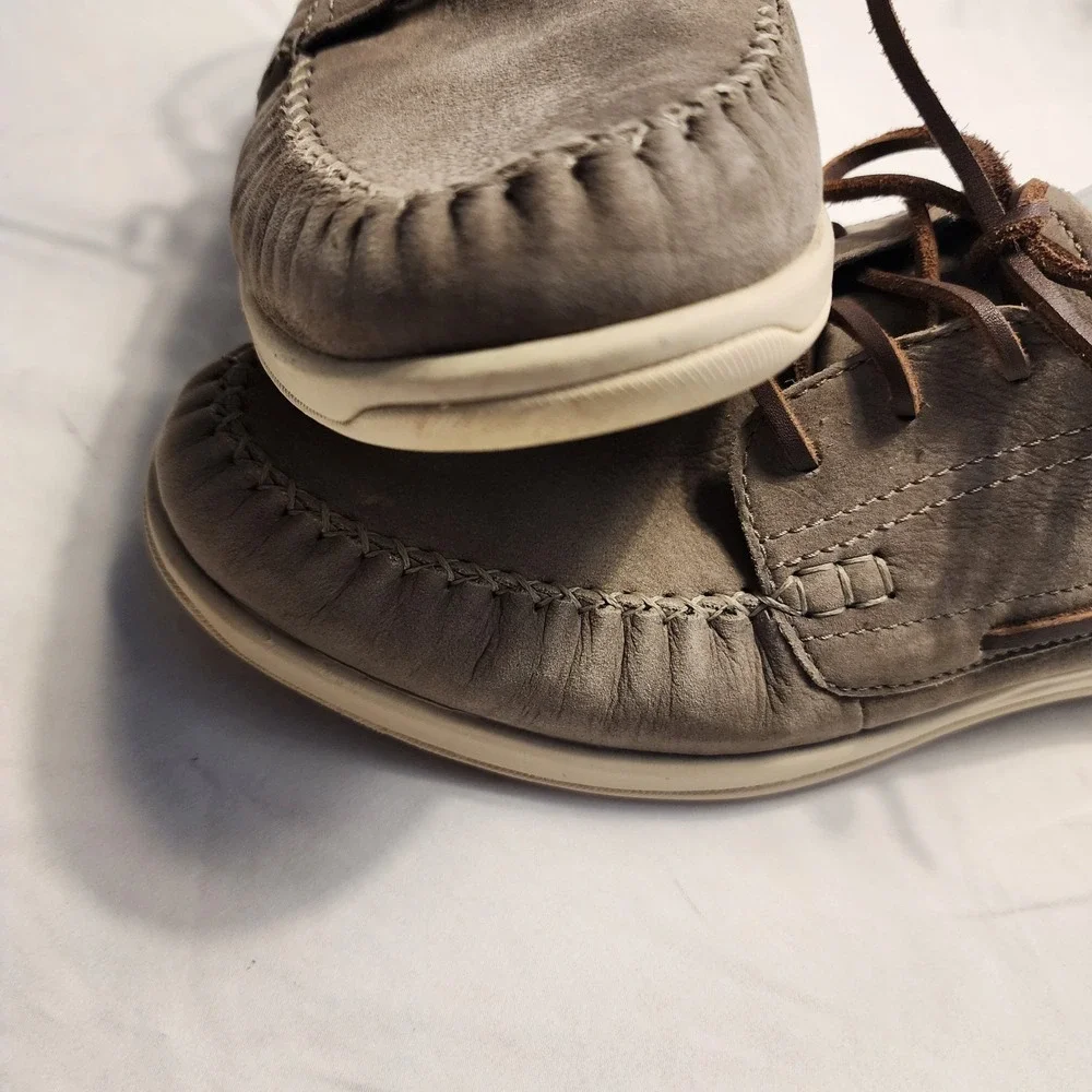 Cole Haan Men's Suede Tan‎ Deck Causal Shoes Size 9M Lace Up Sea Otter Boat Shoe